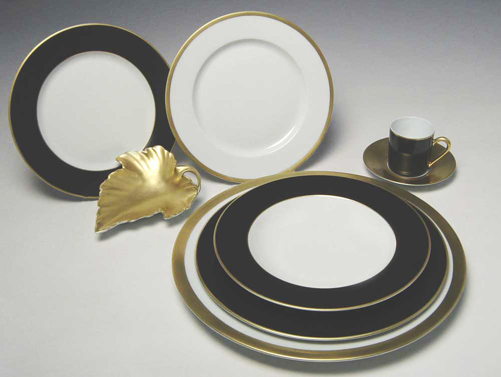Servizio tavola ´Parigi Fascia Nera e Oro´