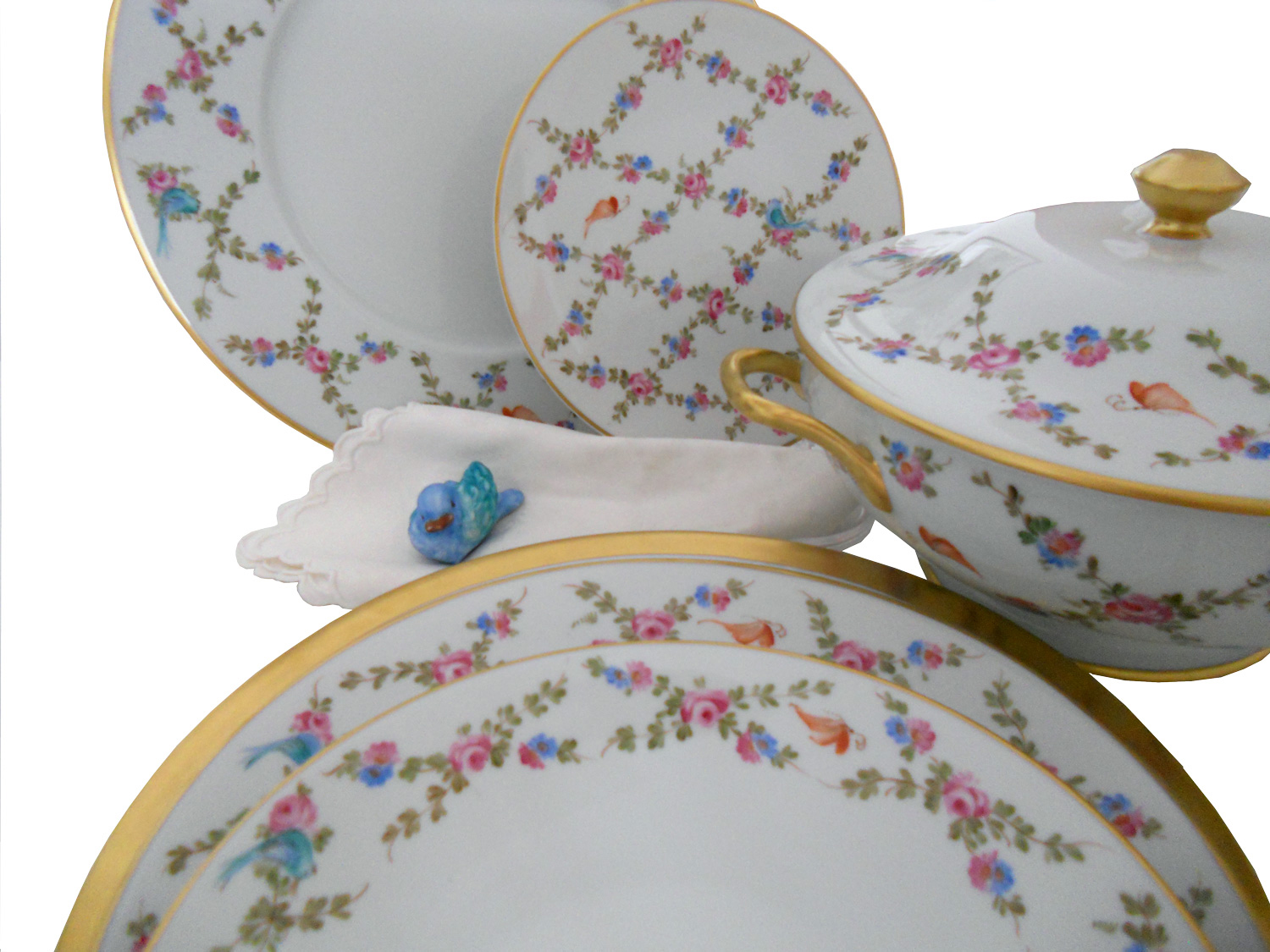 Servizio tavola ´Vienne Farfalle & uccellini´