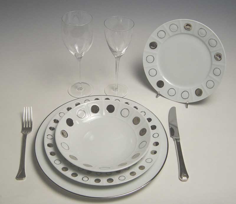 Servizio tavola ´Osmose Pois Platino´