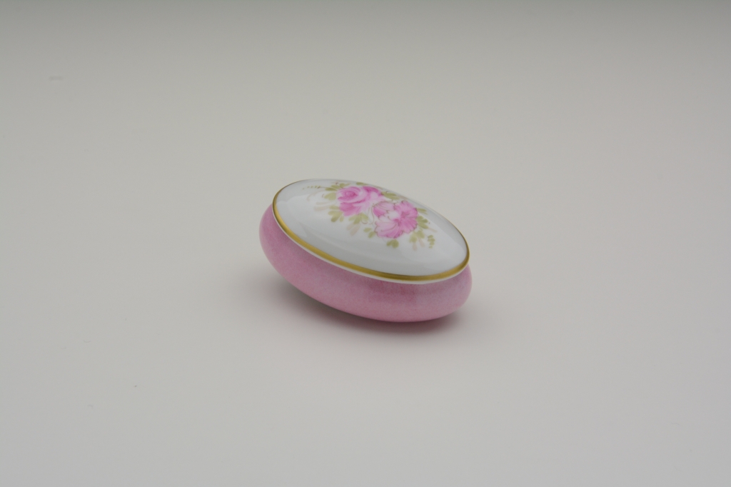 Scatolletta Ovale decoro Classico Rosa